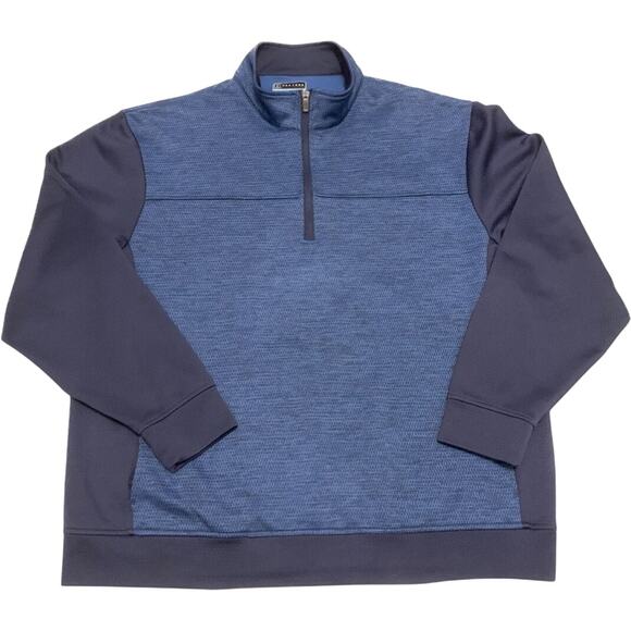 PGA Tour Mens Golf Shirt 2 Tone Blue Sz. XL Quarter Zip Pullover Pockets Sporty - Picture 11 of 12